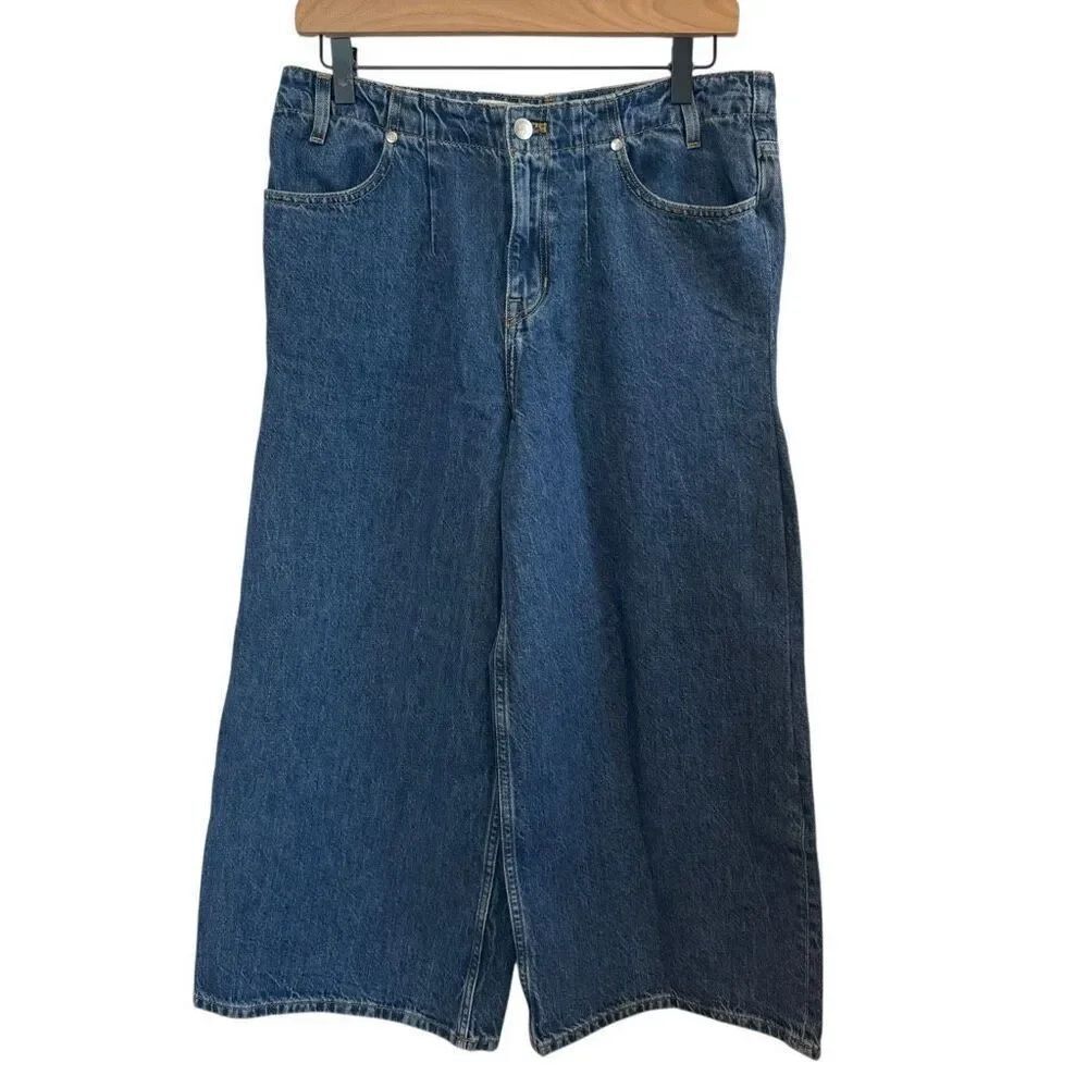 Anthropologie Pilcro Darted Cropped Wide Leg Jeans Size 28